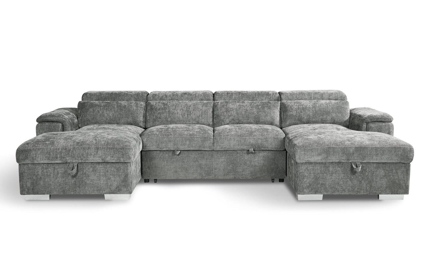 Valentina Grey U Shape Corner Sofa Bed