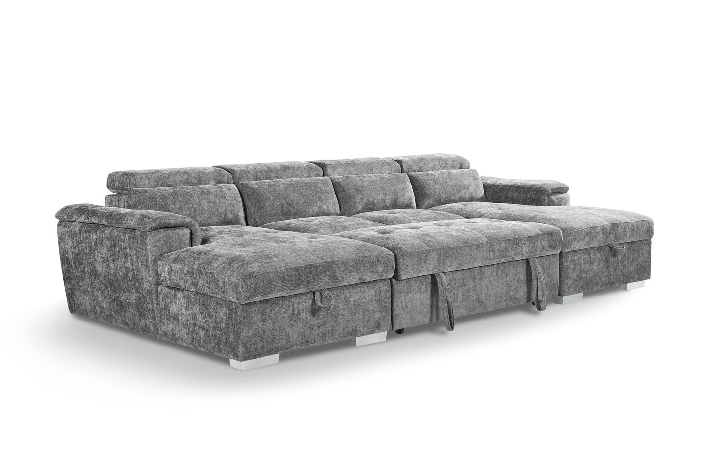 Valentina Grey U Shape Corner Sofa Bed
