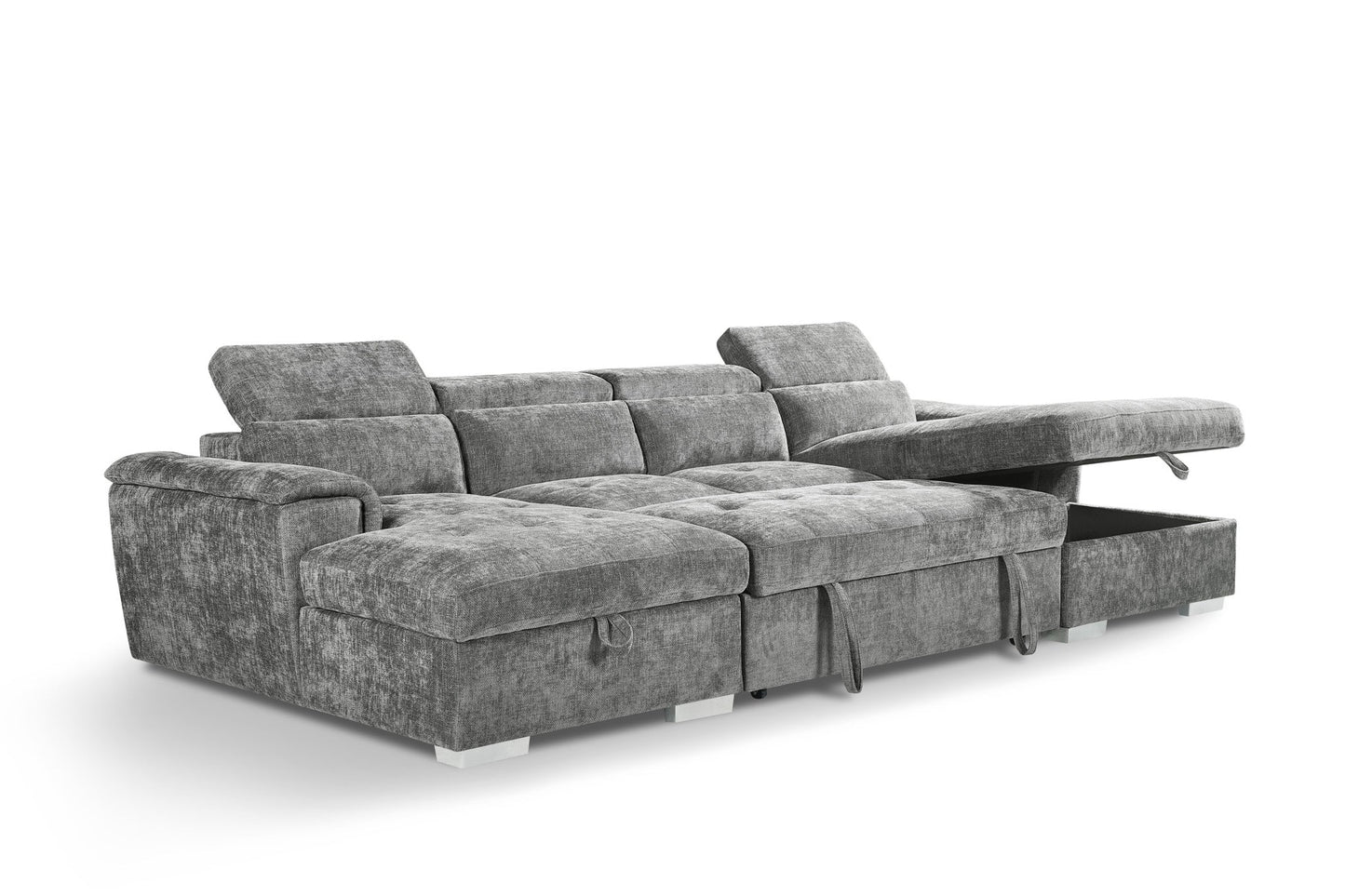 Valentina Grey U Shape Corner Sofa Bed