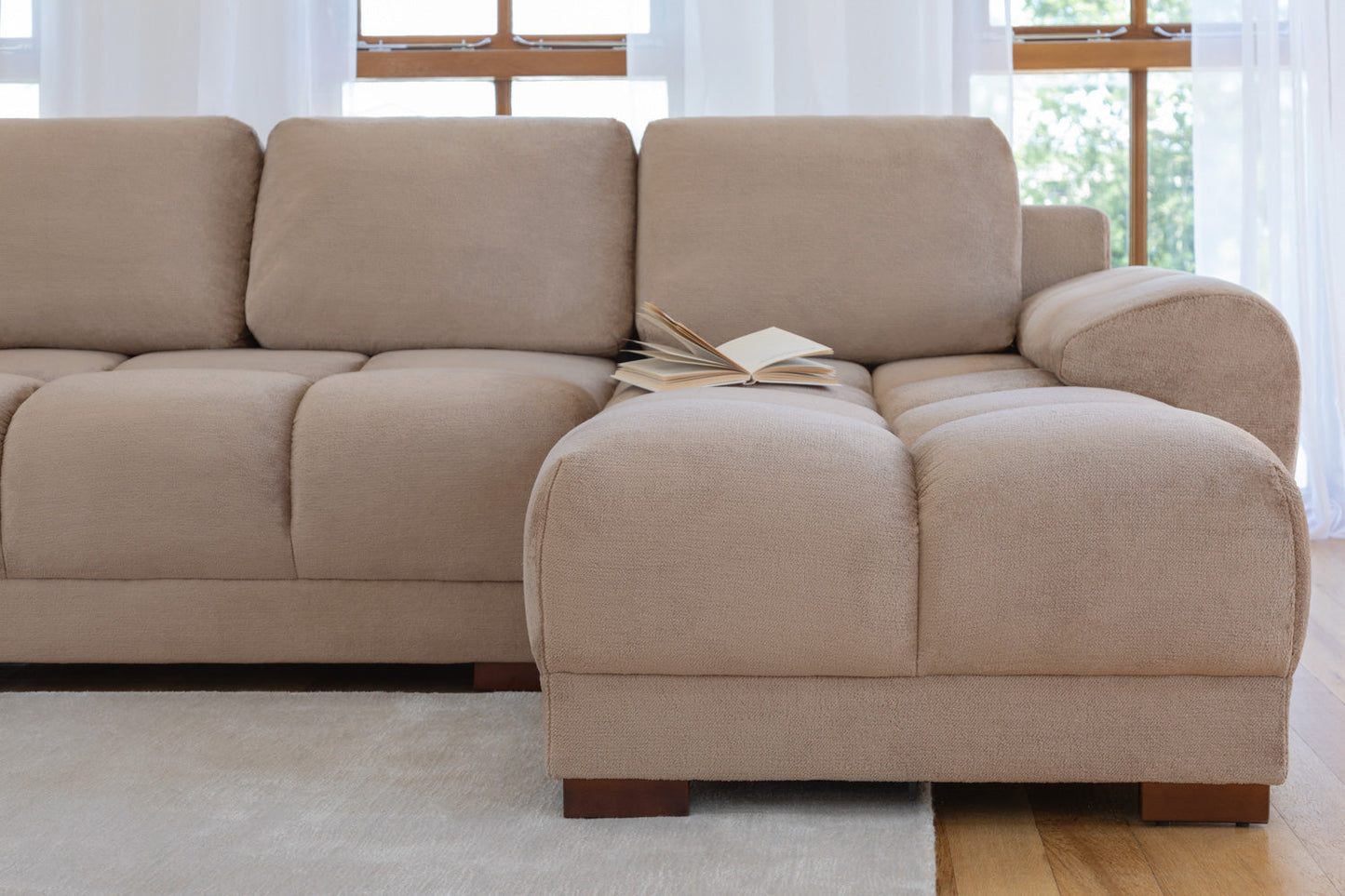 Monaco Velvet Corner Sofa Bed With Storage