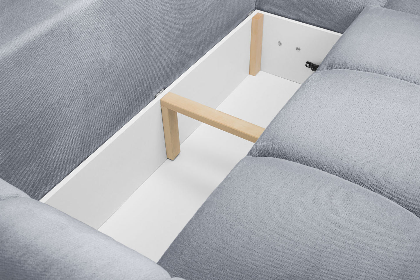 Monaco Velvet Corner Sofa Bed With Storage