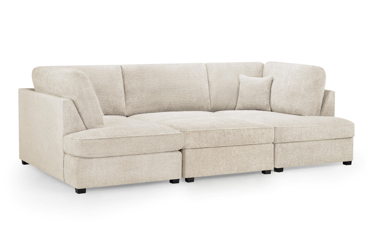 Carnaby Bouclé U Shape Corner Sofa with Footstool