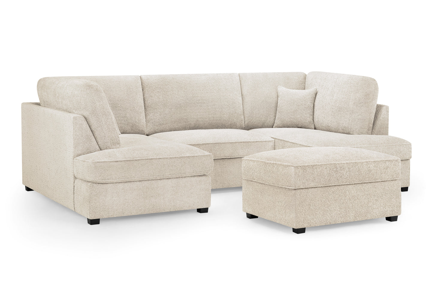 Carnaby Bouclé U Shape Corner Sofa with Footstool