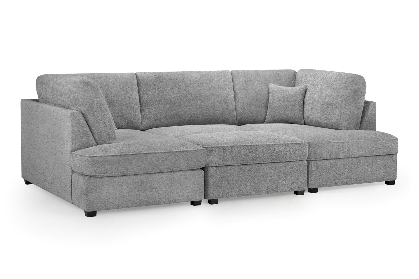 Carnaby Bouclé U Shape Corner Sofa with Footstool