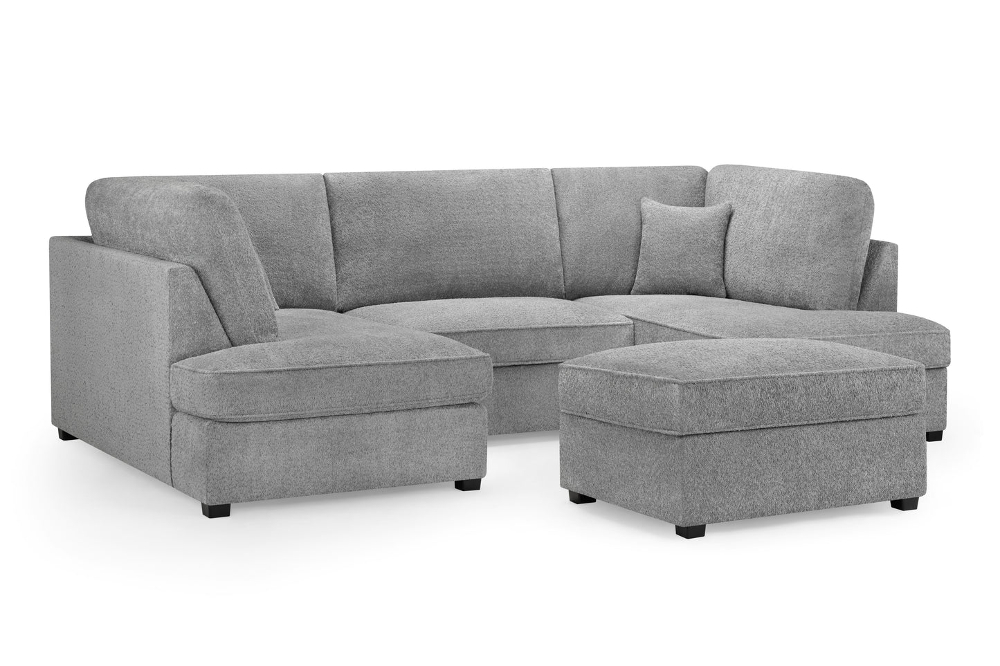 Carnaby Bouclé U Shape Corner Sofa with Footstool