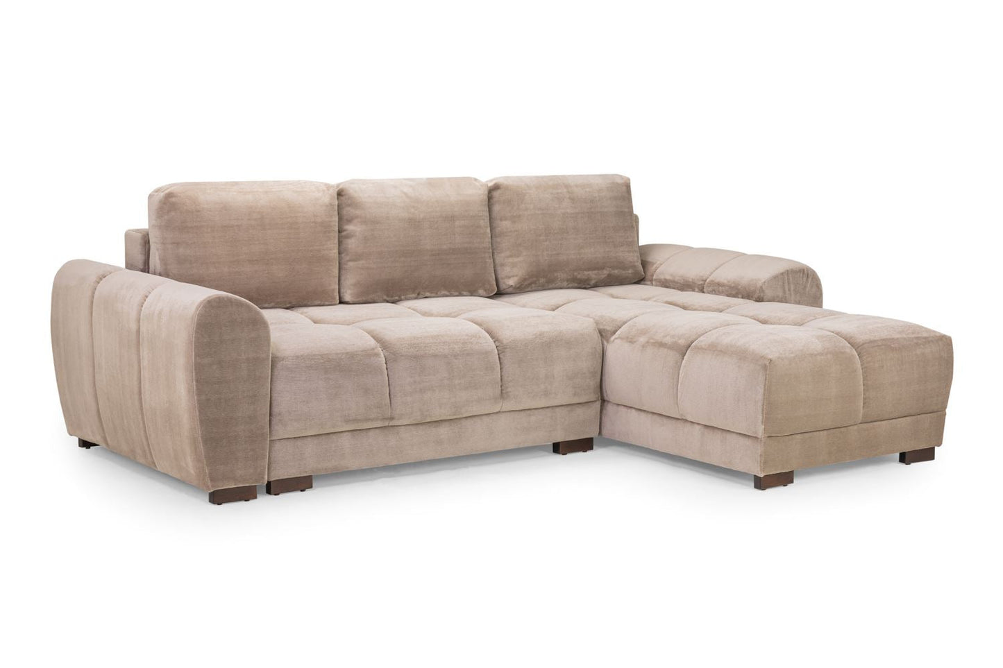 Monaco Velvet Corner Sofa Bed With Storage